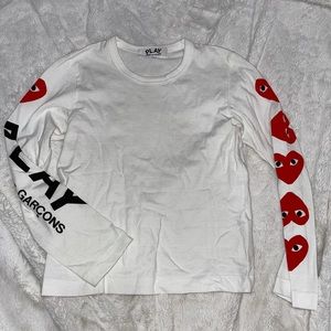 PLAY COMME DES GARÇON Long Sleeve Logo Emblem Tee